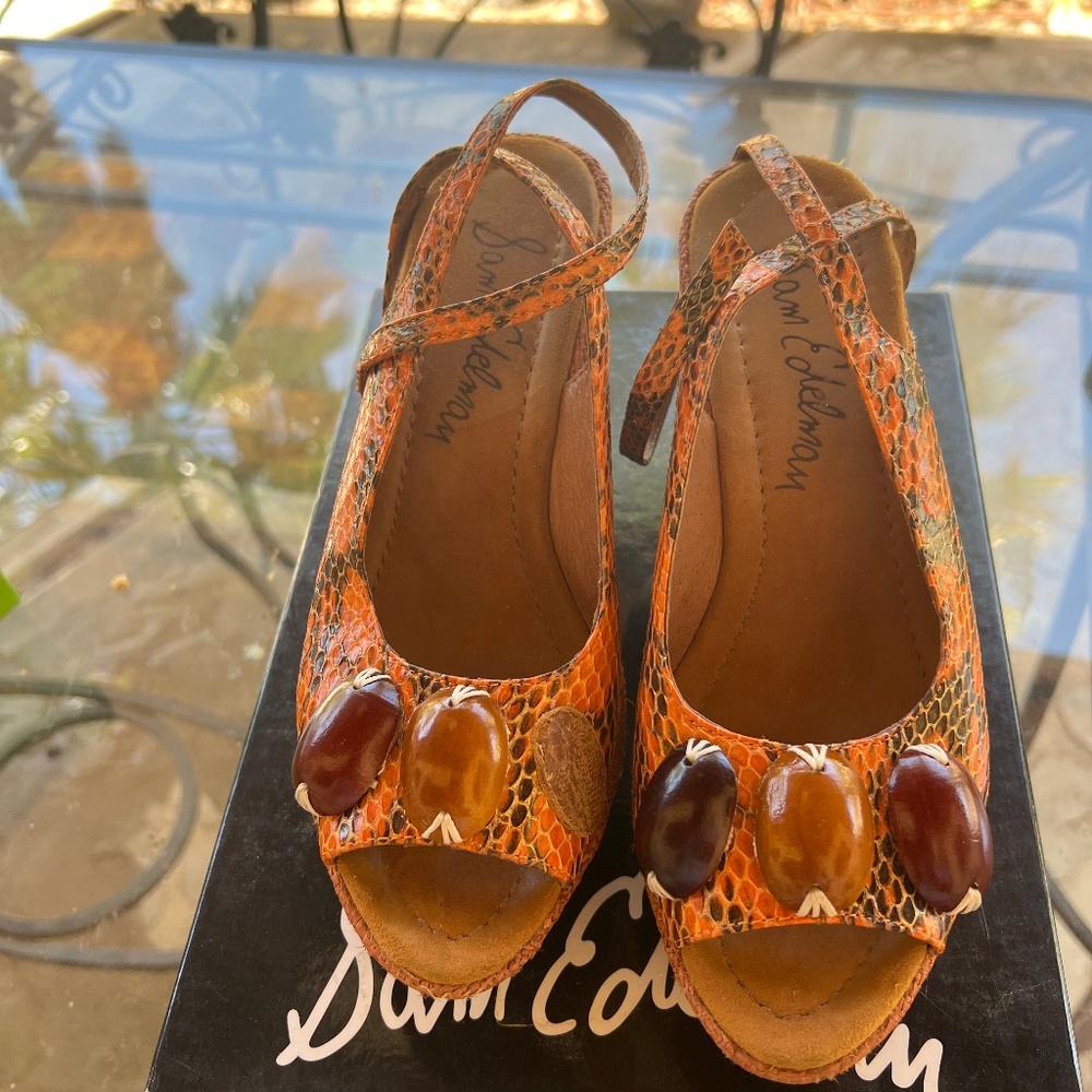 Sam Edelman Delica Burnt Orange Belly Snake size 6